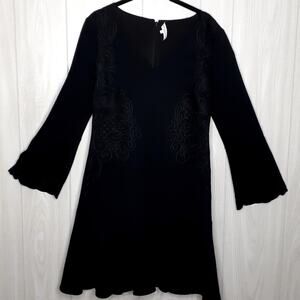 Kobi Halperin Little Black Dress Embroidered Size Small